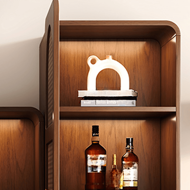 Simple Rectangular Accent Cabinet with Storage, Engineered Wood Countertop, Pull Knobs, Auburn Top, and Soft Close Drawer thumbnail 6