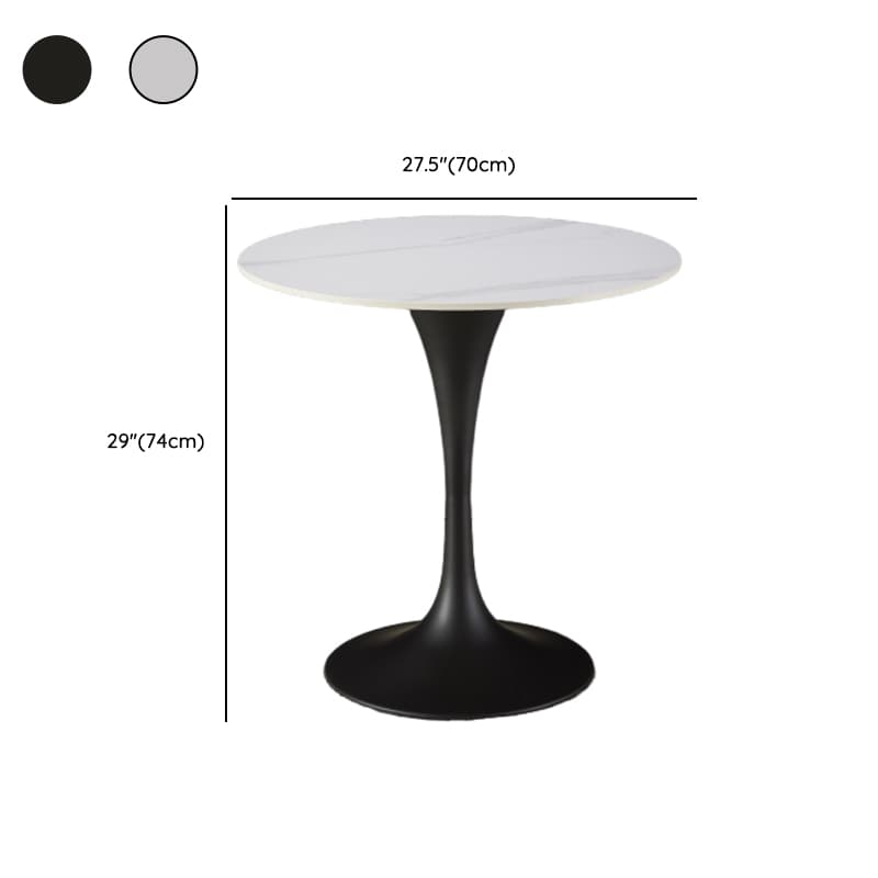 Chalk Circular Stone Art Deco/Glamorous Dining Table for 2, Scratch-immune & Fixed Table thumbnail 14
