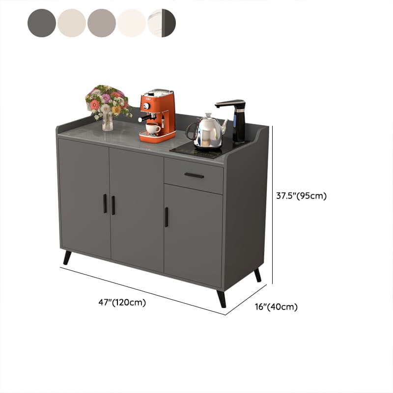 Contemporary Wood Sideboard Credenza with Stone Countertop and Drawers Included thumbnail 18