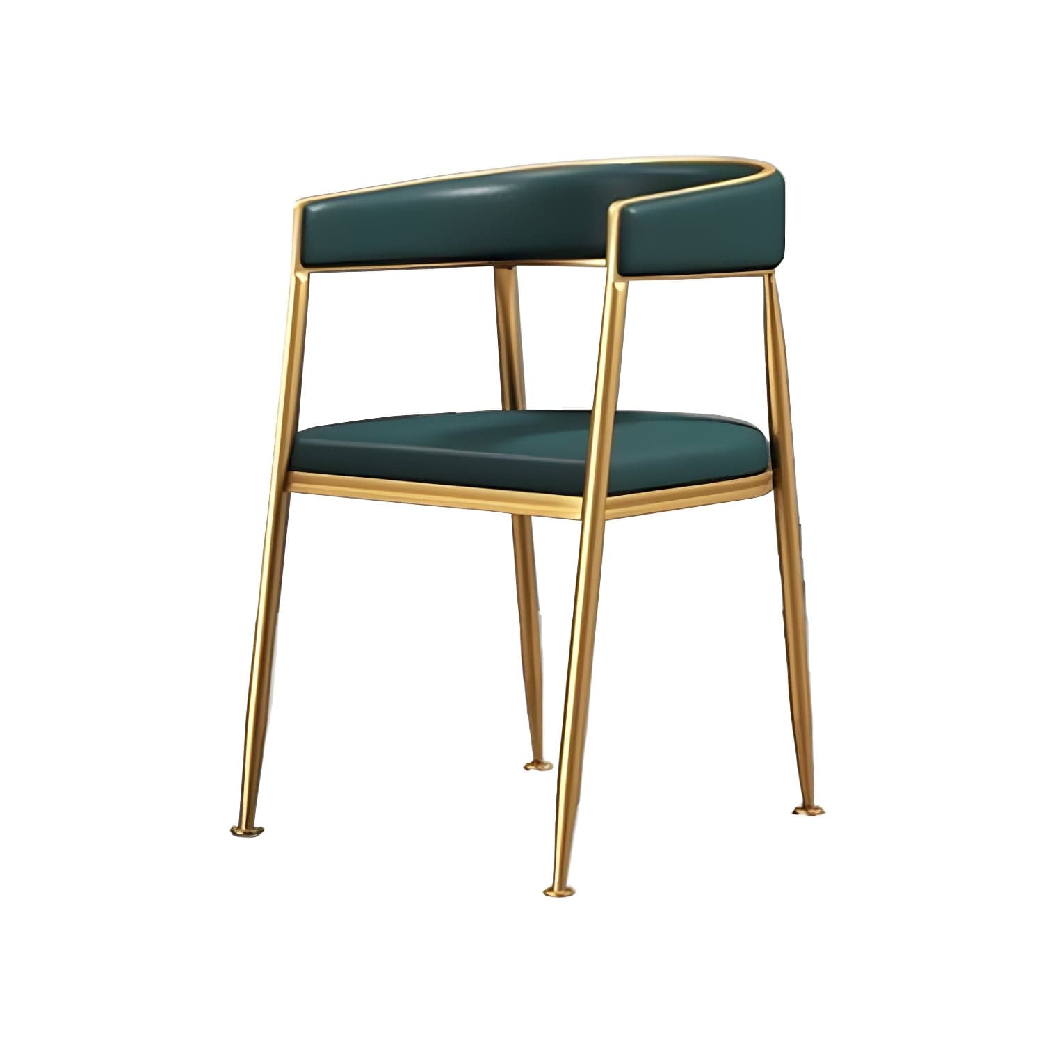 Glam Gold Metal Arm Chair Open Back Dining Side Chair with Upholstered thumbnail 2
