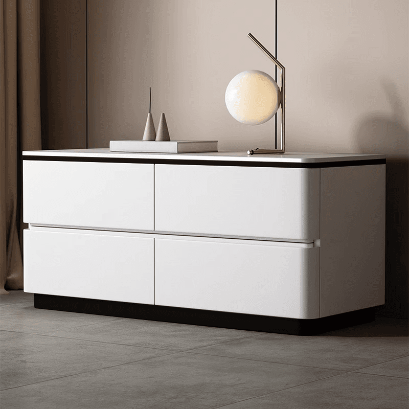 Modish Nightstand With Drawer Organization with 4 Drawers and Stone Tabletop thumbnail 8