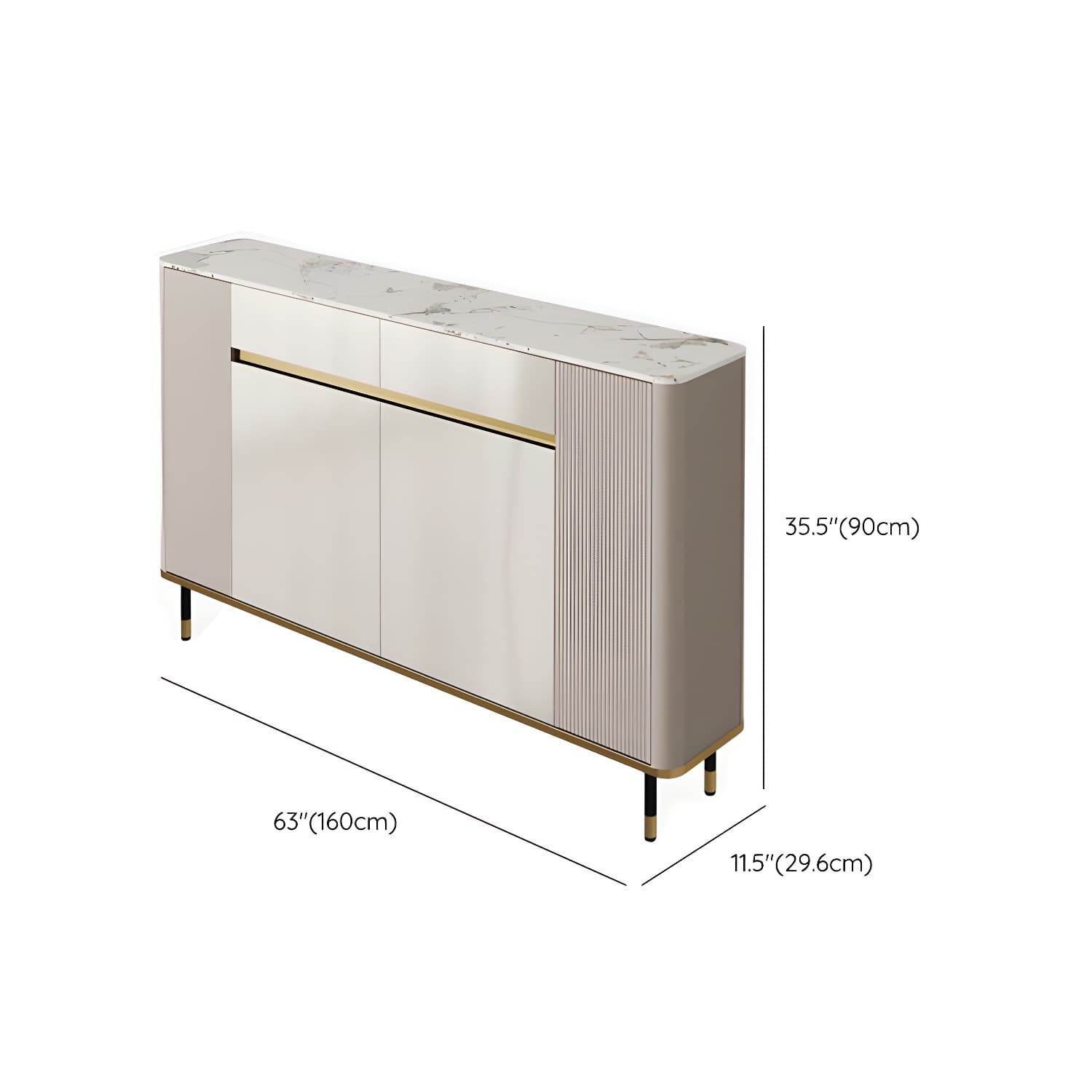 Contemporary Style Engineered Wood Buffet Stand Adjustable Shelving Credenza thumbnail 18