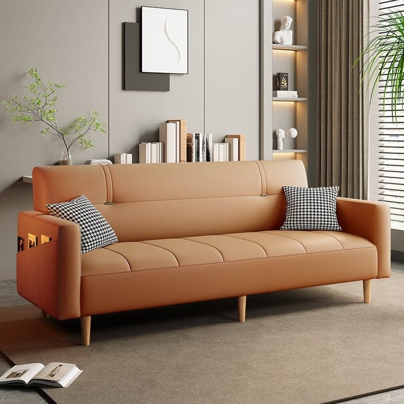 Synthetic Leather Convertible Sofa in Grey/Light Blue/Light Green with Arm thumbnail 8