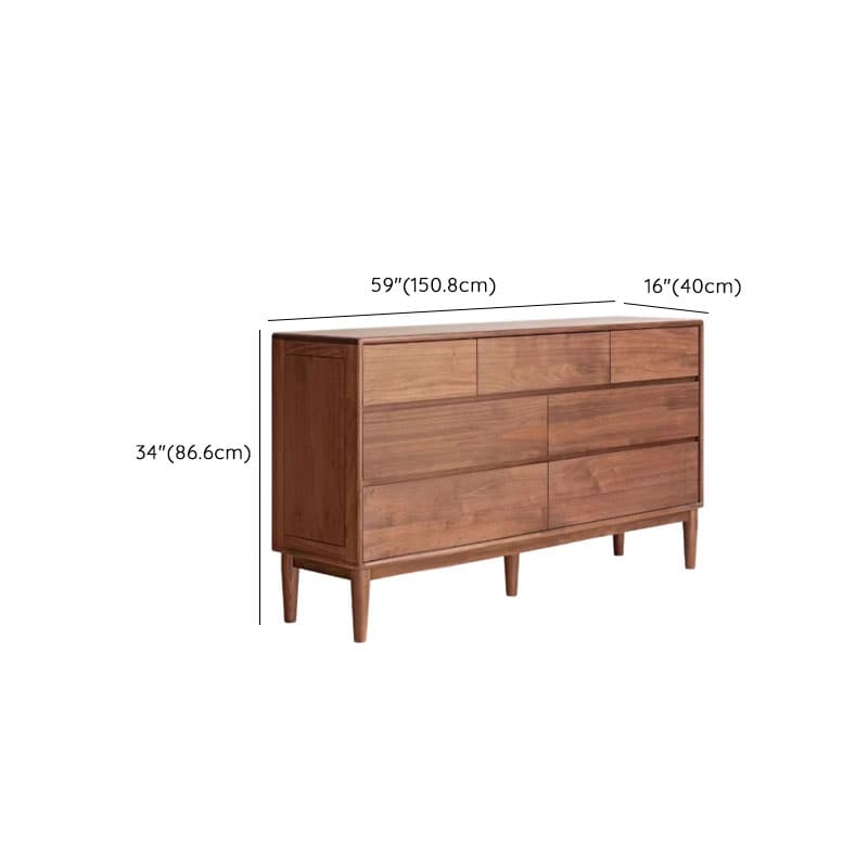 Modish Horizontal/Vertical Cocoa Double Dresser/Lingerie Chest in Raw Wood with 5 Drawers/7 Drawers/6 Drawers thumbnail 17