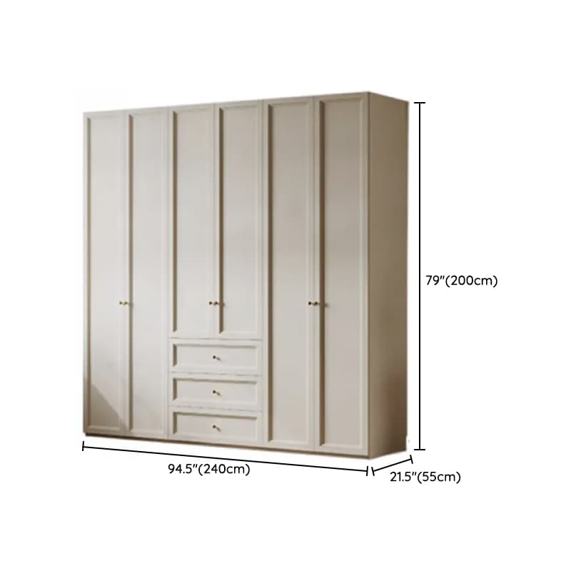 Chalk Modish Self-supporting Cabinet Armoire with Soft Close Drawer, Soft Close Door, and Hinged Hanging Rod thumbnail 16