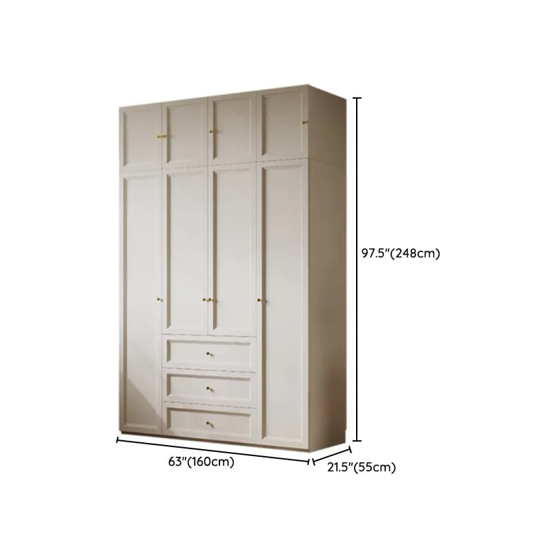 Chalk Modish Self-supporting Cabinet Armoire with Soft Close Drawer, Soft Close Door, and Hinged Hanging Rod thumbnail 21