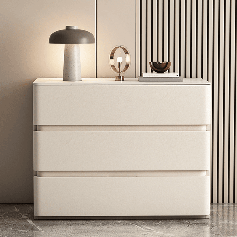Art Deco Bedside Cabinet Nightstand with 3 Drawers and Sintered Stone Countertop thumbnail 9