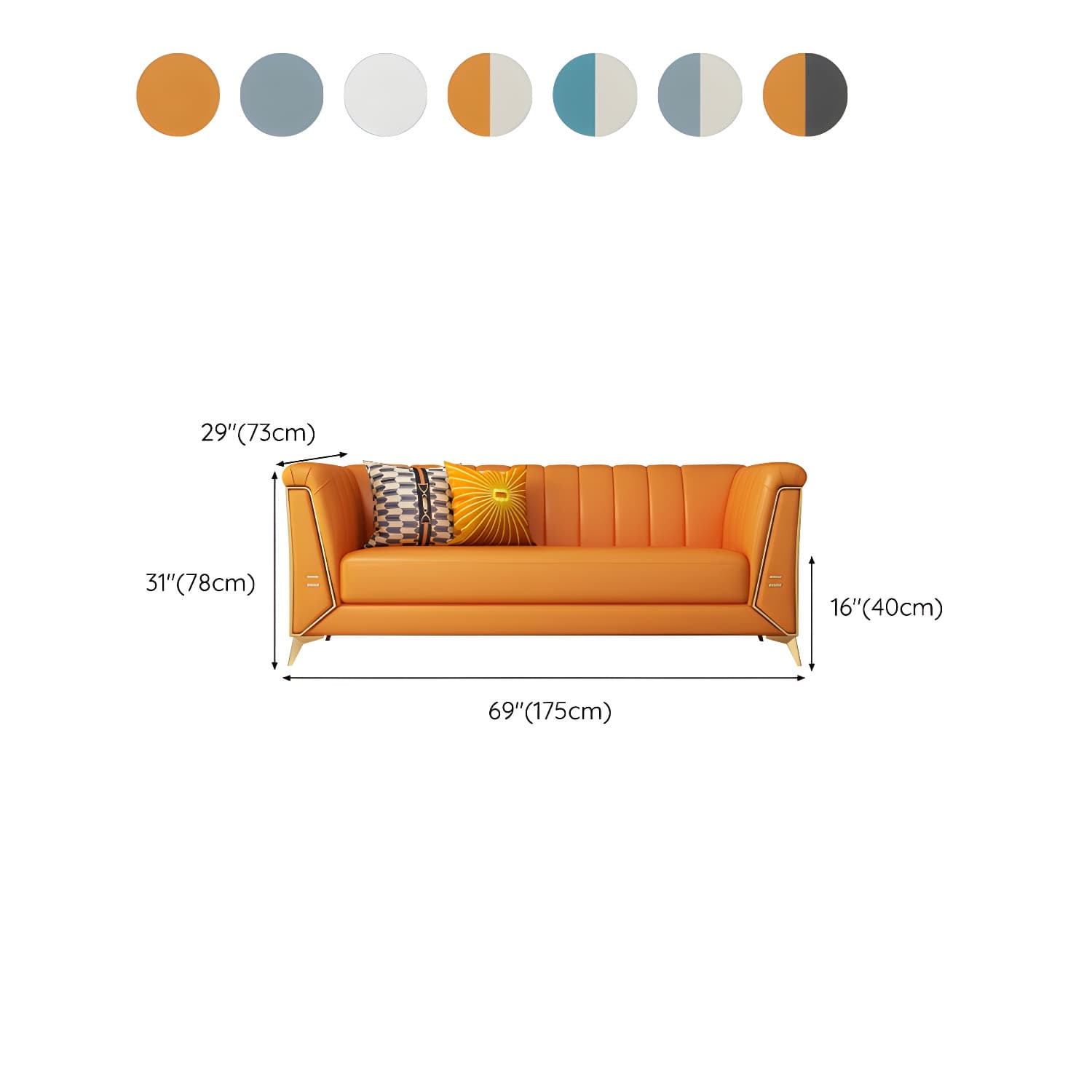 Glam Wood Frame Standard Sofa with Tuxedo Arms in Solid Color thumbnail 24