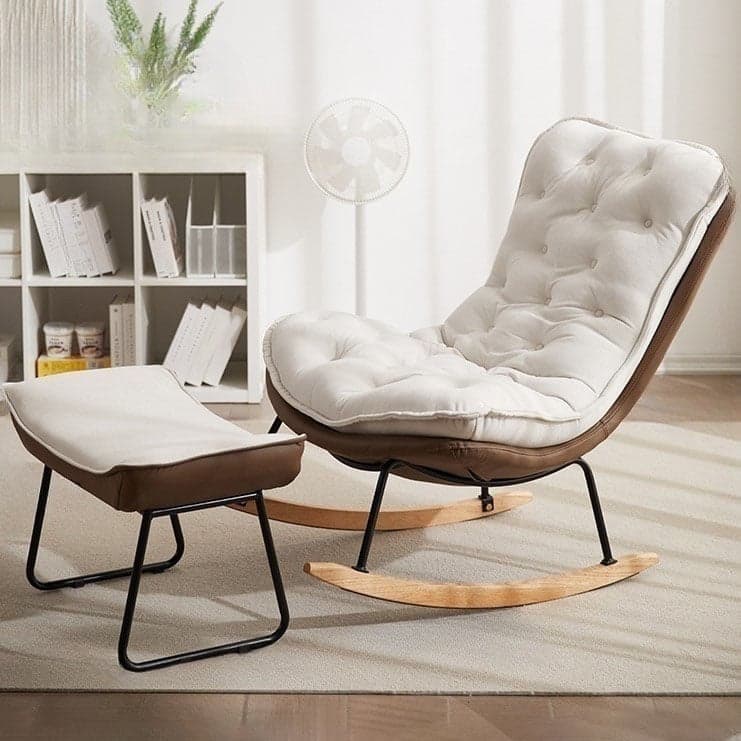 Modish Sand Ash Upholstered Rocking Accent Chair with Spindle Back and Stain Resistant thumbnail 13