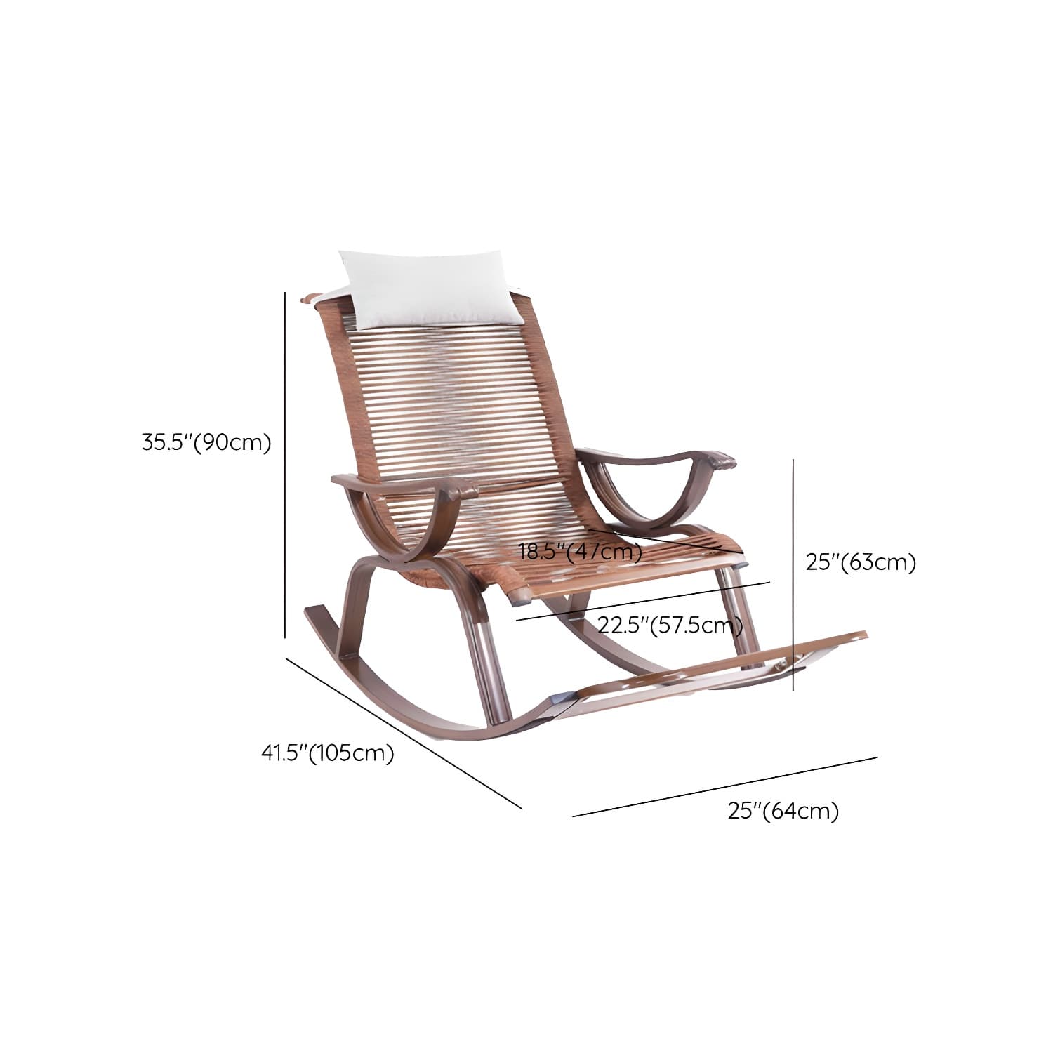 Modern Style Wood Rocking Chair Single Home Lounge Lazy Sofa Chair thumbnail 13