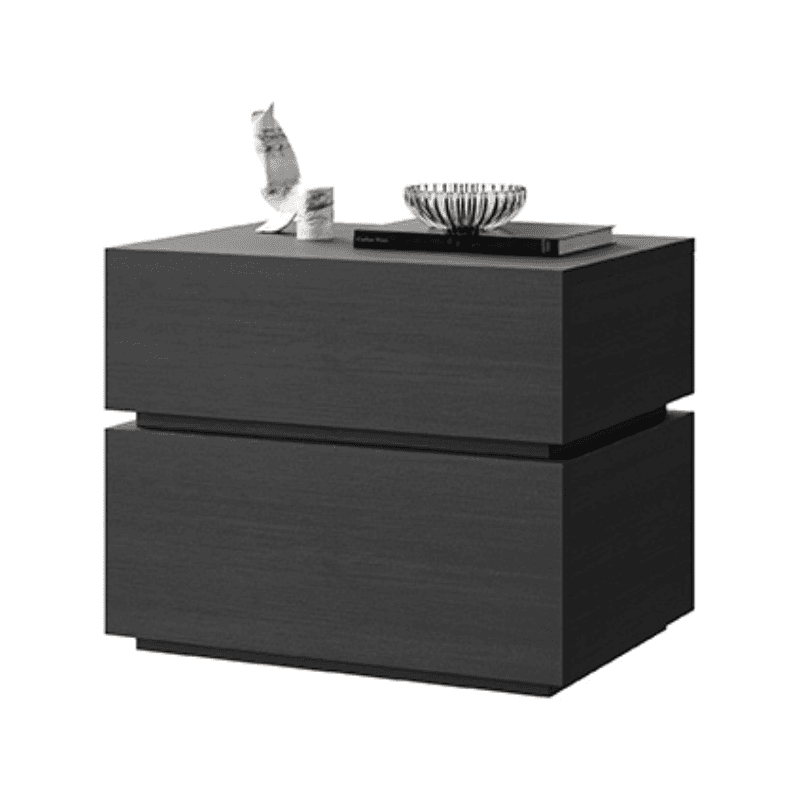 Organic Modern Nightstand With Drawer Organization Featuring 2 Drawers and Real Wood Countertop thumbnail 1