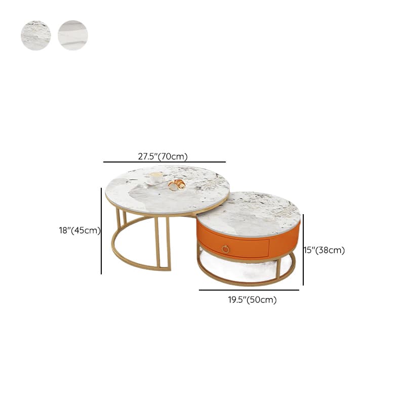 Nested Coffee Table with Rounded Top and Structured Base for Foyer Use thumbnail 12