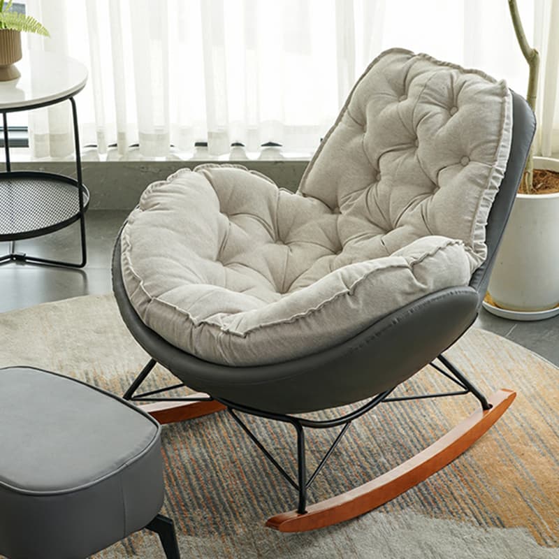 Ergonomic and Stationary Solid Wood Maternity Rocking Chair with Back and Flared Arm thumbnail 22