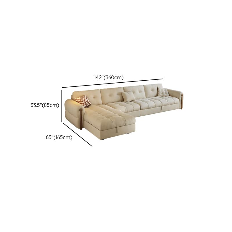 L-Shape/Straight Sofa/Sofa Chaise with Under-seat-storage, Left Hand Facing Orientation, Round Arm, and Button-tufted Details thumbnail 14