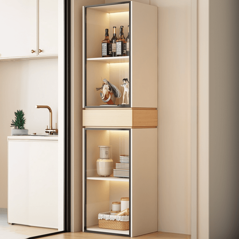 Rectangular Detached Accent Cabinet with Damp-proof, Scratch-immune Glazed Door in Chalk/Sepia and Soft Close Drawer thumbnail 1