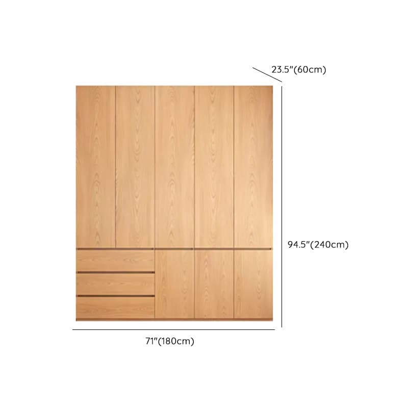 Natural Finish Unfixed Almirah Manufactured Wood Soft Close Drawer Soft Close Door Hinged thumbnail 25