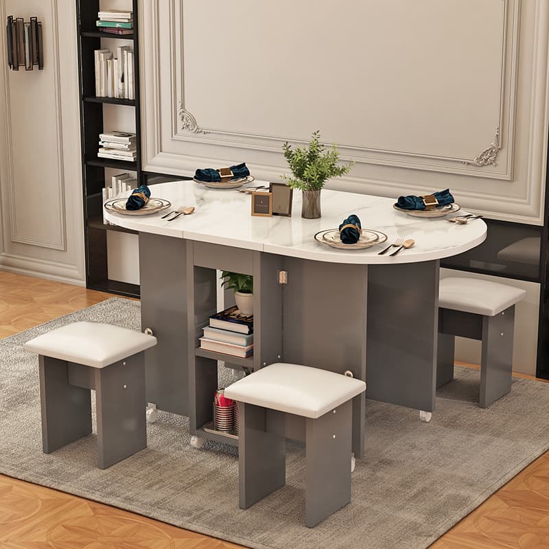 Collapsible Pedestal Manufactured Wood Kitchen & Dining Table 30in by 30in Modern Style thumbnail 10