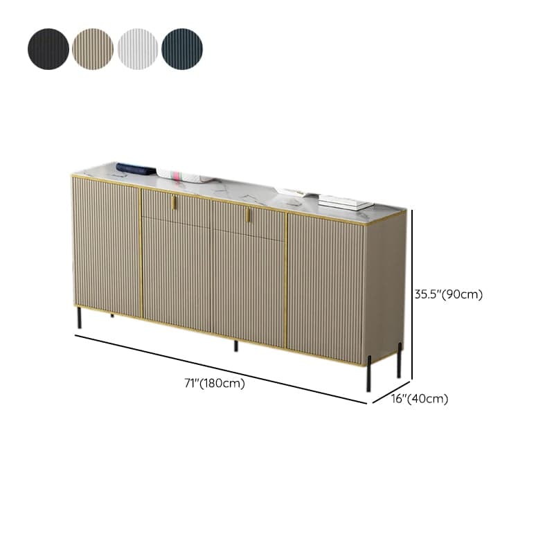 Free Standing Stone Wet-resistant Utility Storage Cabinet with 12 Interior Shelves & 3 Cabinets Living Room thumbnail 22