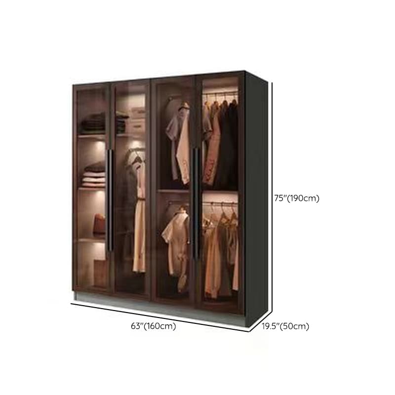 Ink Casual Lumber Wardrobe with Soft Close Door, Interior Shelves, and Hanging Rod thumbnail 15