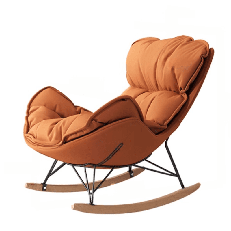 Metal Frame Damp-proof Cushioned Rocking Chair with Flared Arm in a Western Style - image 13