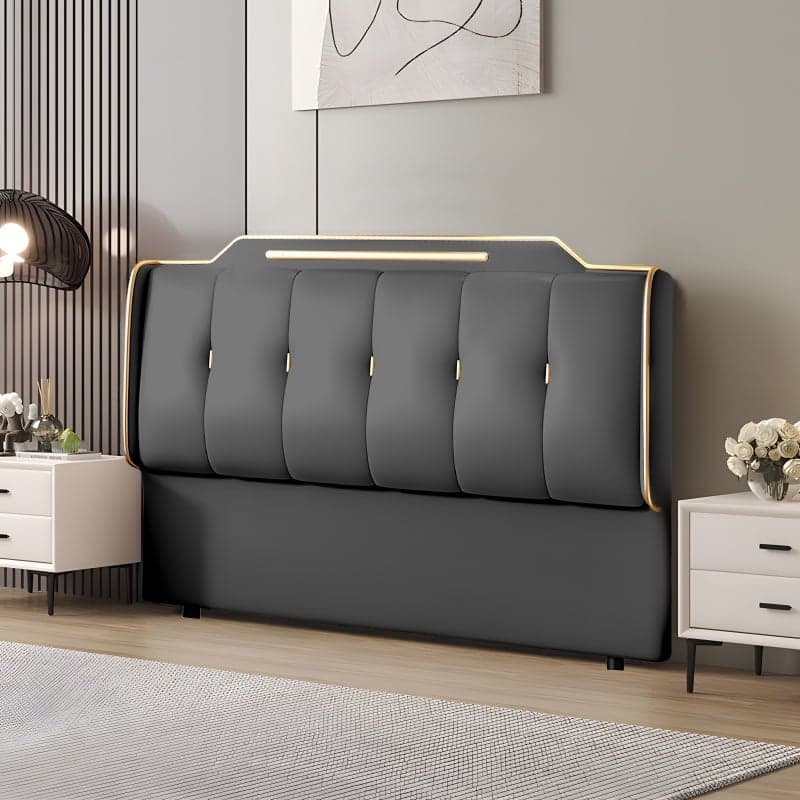 Simplistic Wingback Headboard with Camelback Shape for Queen Bed, Piled Tufted, Standard Height, Sponge Upholstery Fill, No Distressing thumbnail 5