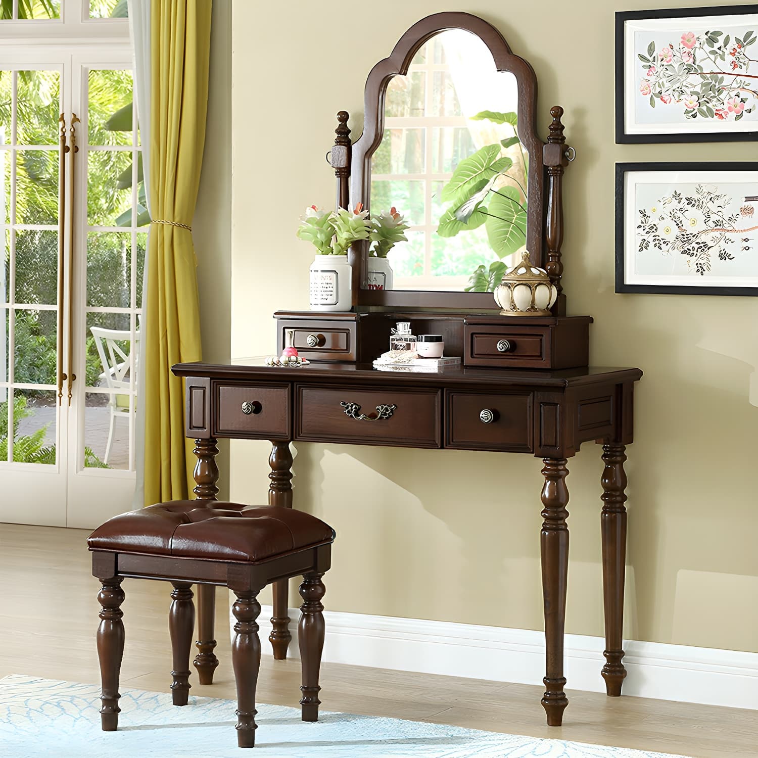 Old School Auburn Sleeping Quarters Rubberwood Push-Pull Tabletop Storage thumbnail 4
