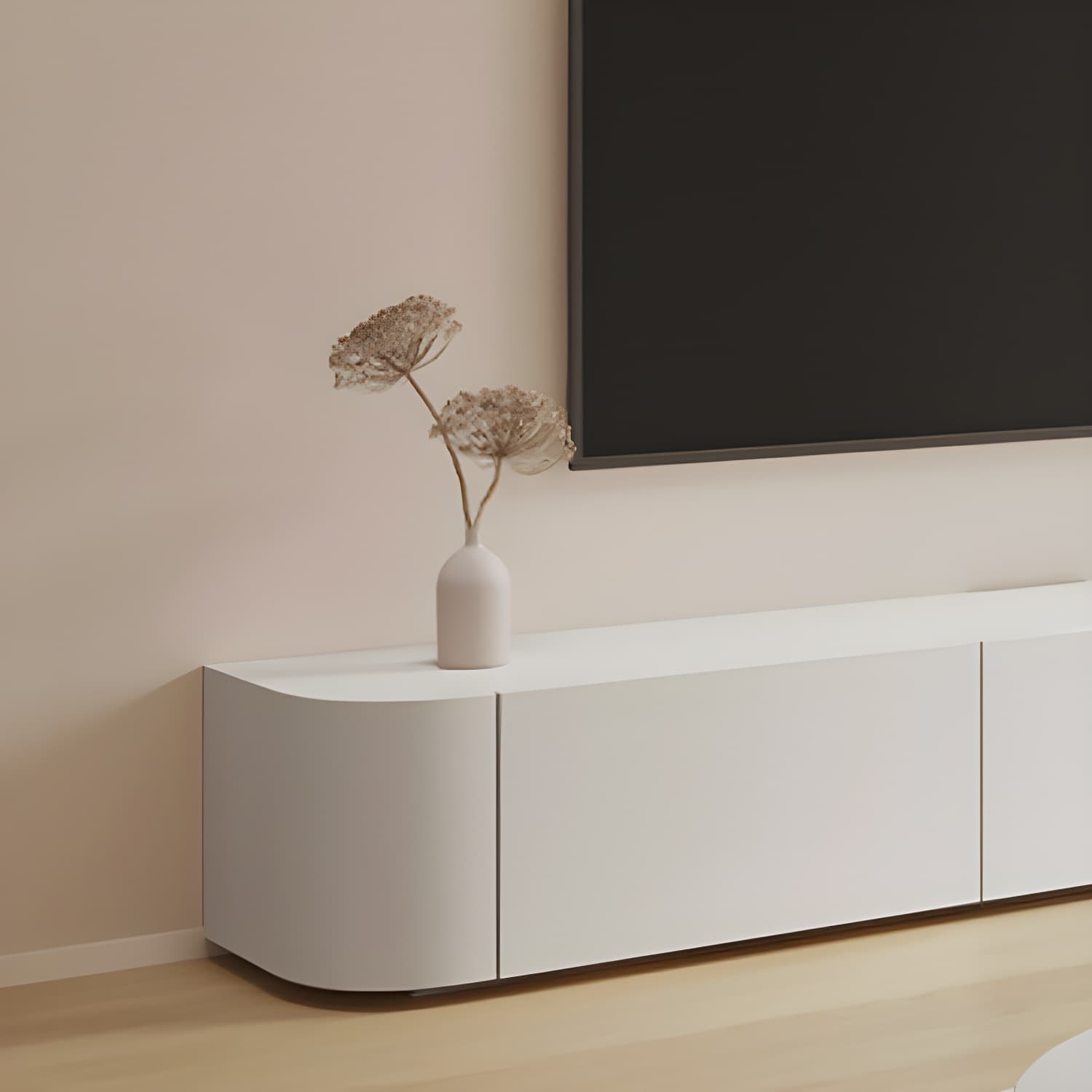 Modern Wood TV Stand Console White TV Media Stand with Drawers for Living Room thumbnail 7