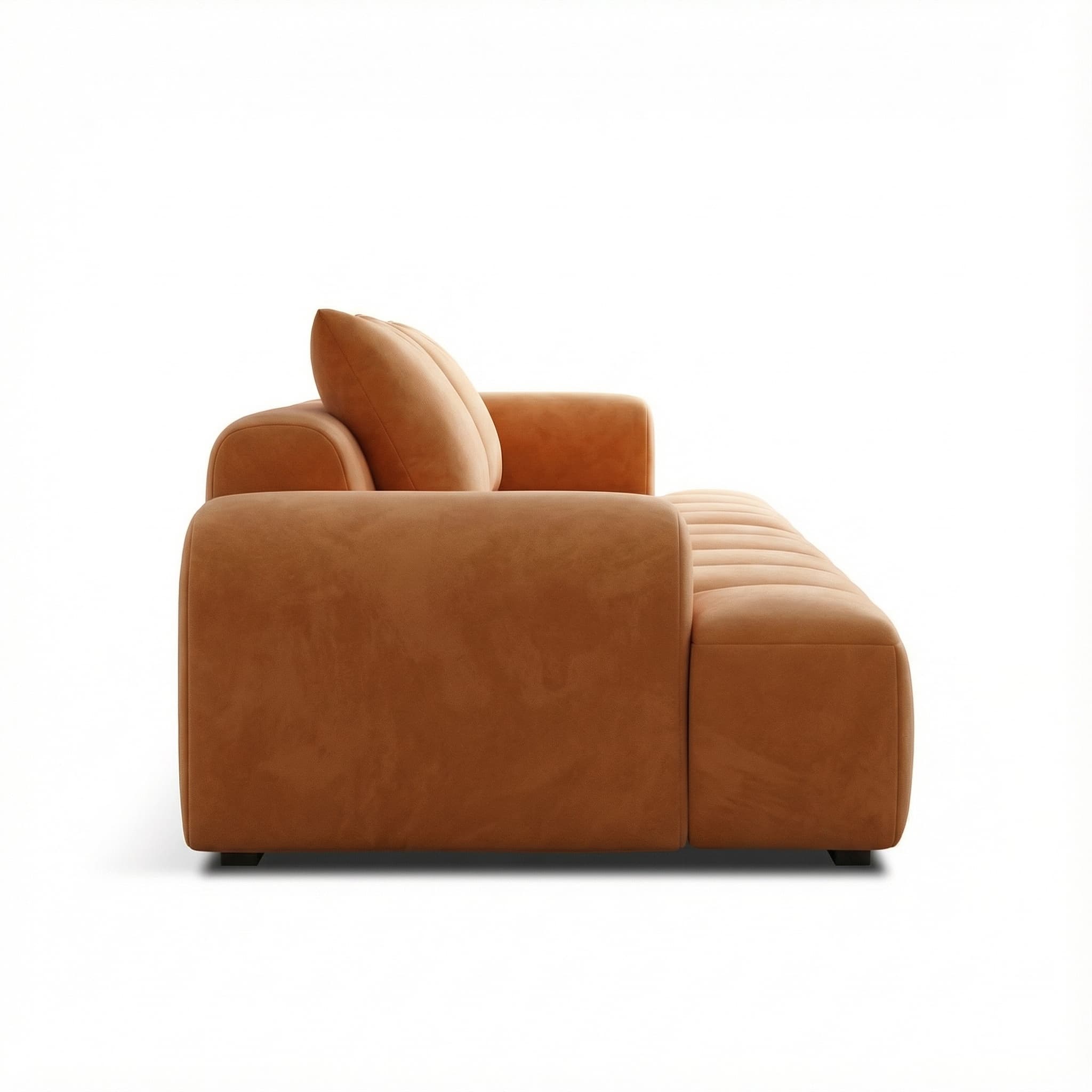 Modern Suede Sectional Sofa with Black Pine Wood Frame and Scratch Resistant Design thumbnail 4