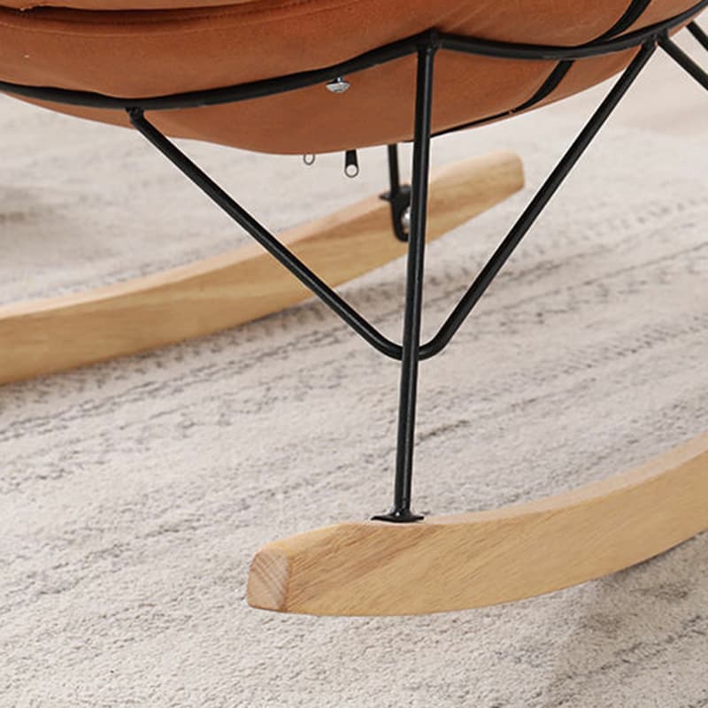 Stationary Rocker for Nursery Natural Wood Finish with Ottoman and Rear thumbnail 18