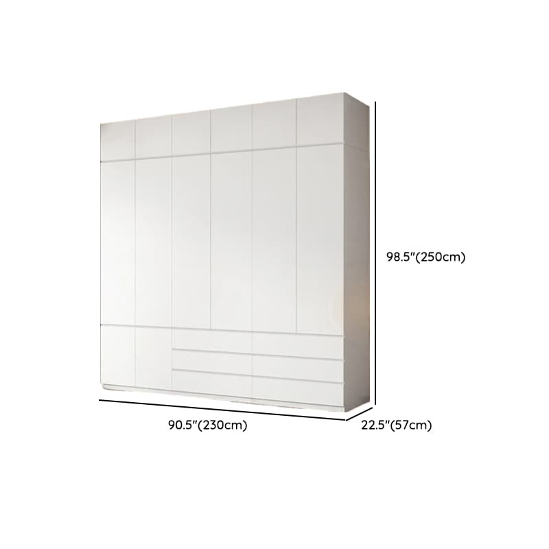 White Contemporary Alloy Cabinet Armoire with 3/6/9 Drawers, Flexible Shelf, and Hanging Rod thumbnail 36