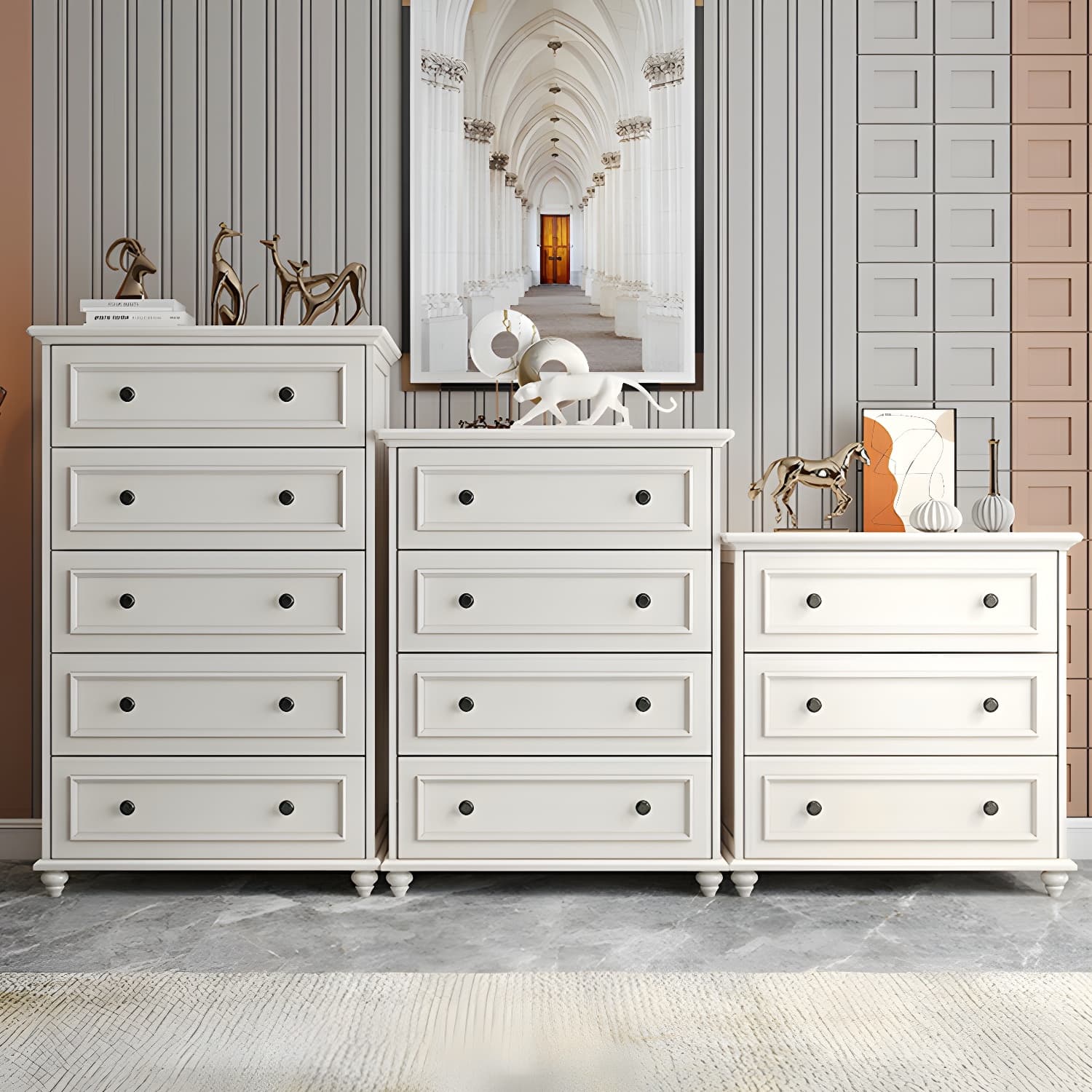 Solid Wood and Soft-Close Drawers Modern Chest with Wood Top thumbnail 10