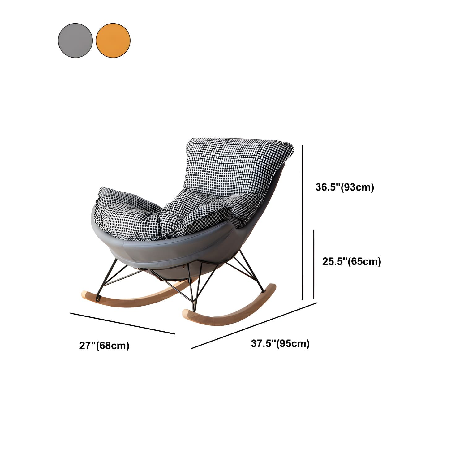 Modern Rocking Chair Solid Wood Rocker Chair with Light Legs thumbnail 29