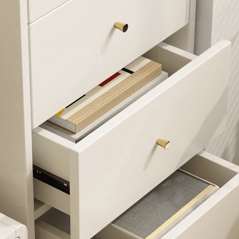 Chalk Contemporary Raw Wood Combo Dresser for Sleeping Quarters with 4 Drawers/3 Drawers Hutch Vertical thumbnail 4