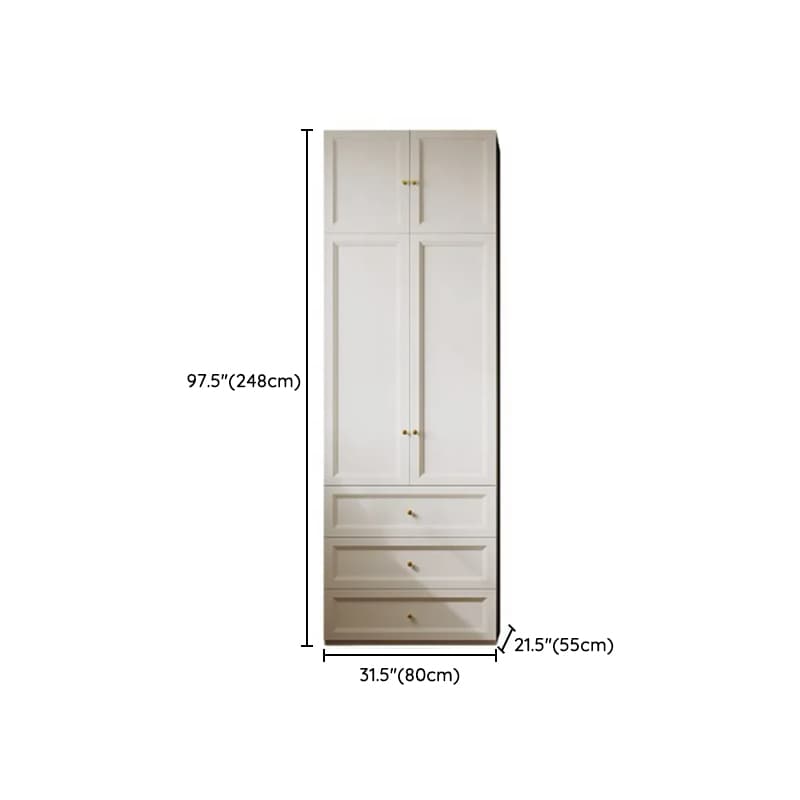 Chalk Modish Self-supporting Cabinet Armoire with Soft Close Drawer, Soft Close Door, and Hinged Hanging Rod thumbnail 18