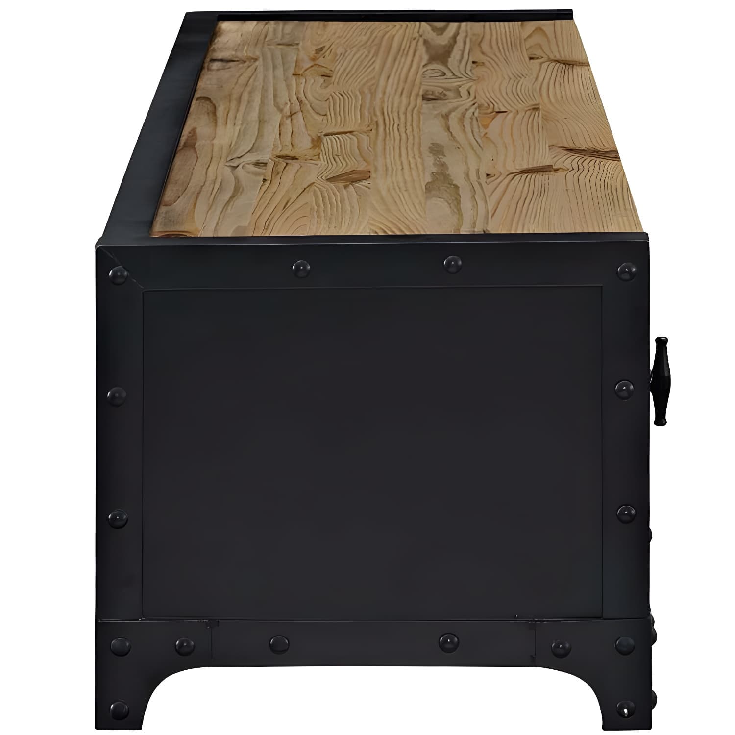 American Retro Industrial Style TV Cabinet Iron Art Solid Wood Bedroom TV Stand thumbnail 7