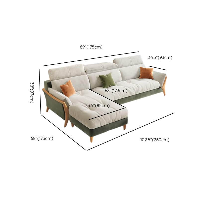 Straight/L-Shape Chalk Sofa/Sofa Chaise with Horizontal/Left Orientation and Standard Foam Seat Fill thumbnail 18