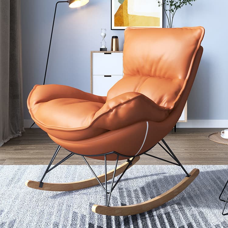 Modern Water Proof Cerulean/Dove Grey/Olive Green Upholstered Living Room Rocking Chair with Upholstered Footstool thumbnail 11