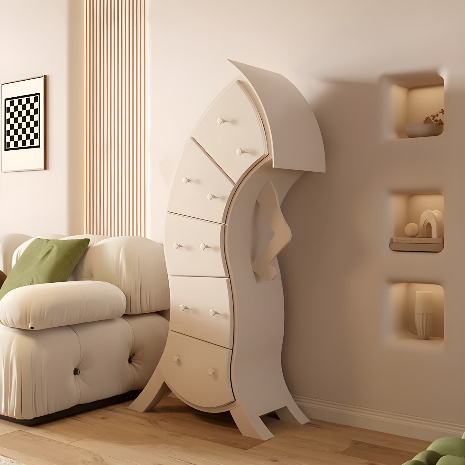 Modern Wood Accent Chest with Soft Close Drawers and Standard Length thumbnail 5