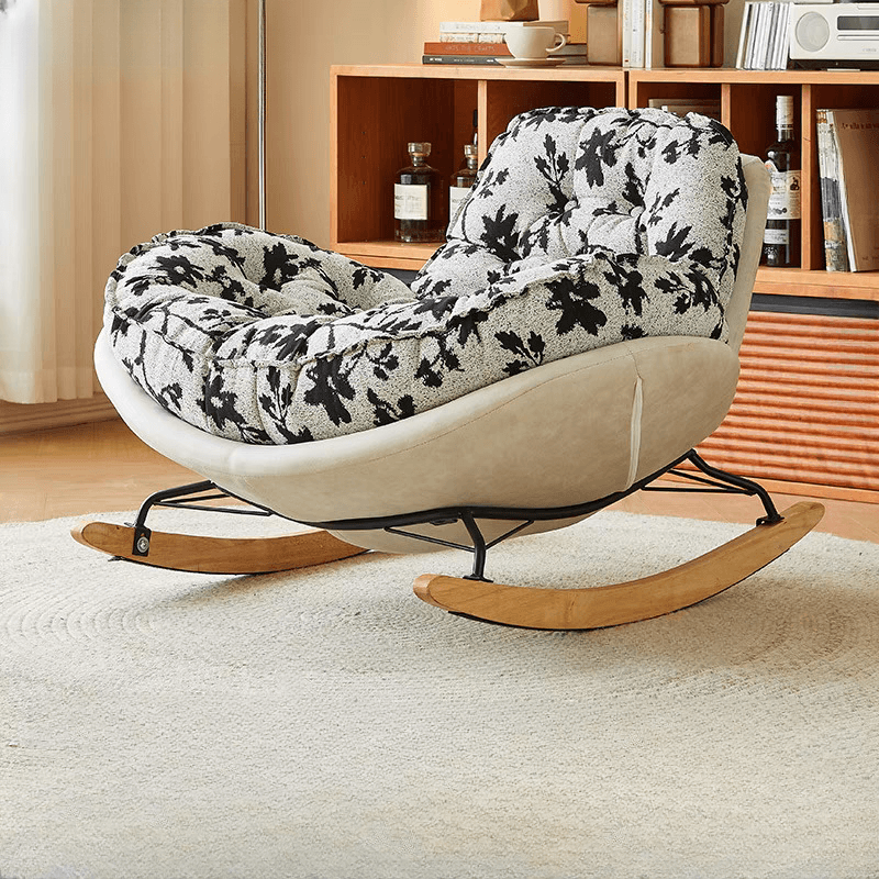 Modern Scratch-tolerant Upholstered Rocking Chair with Padded Comfort thumbnail 3