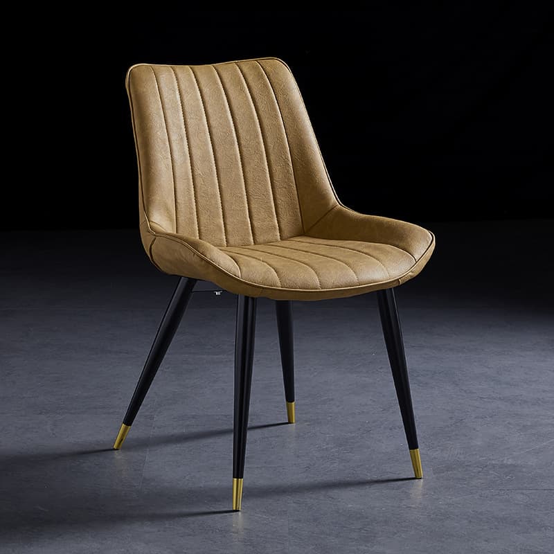 Outlined Faux Leather Upholstered Reliable Side Chair with Metal 4 Legs for Restaurant thumbnail 33