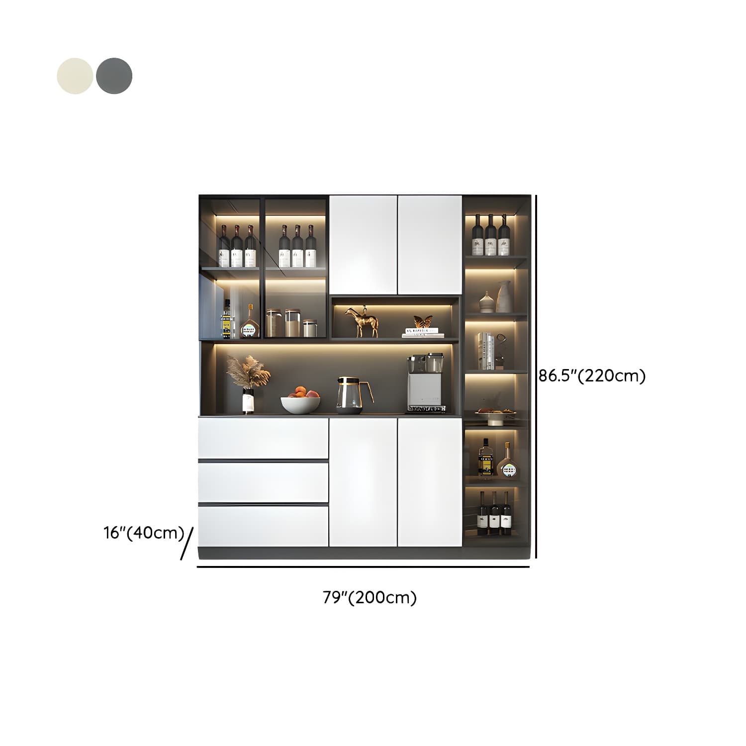 Modern Living Room Manufactured Wood Sideboard with Lighting thumbnail 27
