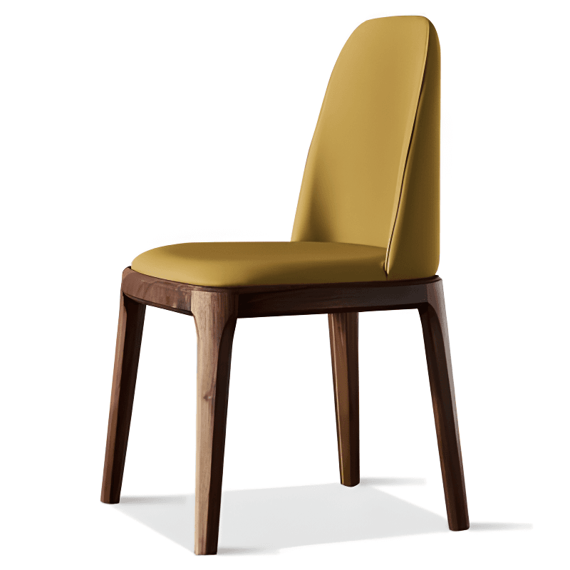 Natural Wood Outlined Unwavering Leather Cushion Side Chair for Dining Room thumbnail 8