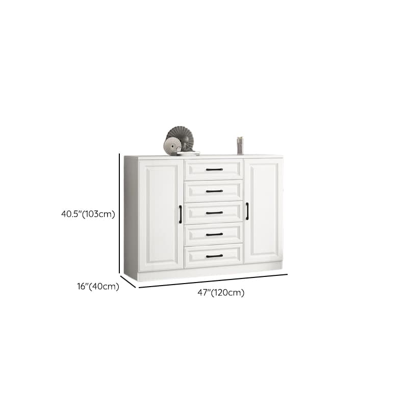Modern Standalone Timber Utility Cabinet with Storage Drawer and Pull Bars in White thumbnail 10