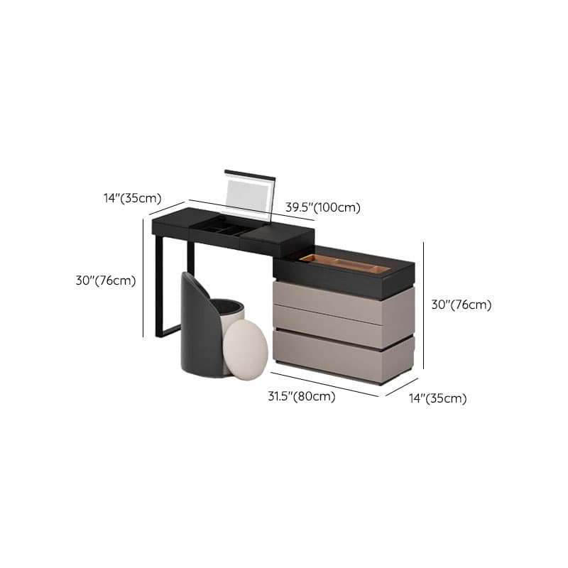 Multi-Purpose Vanity Set with 10 Drawers, Lighting, 2-in-1 Built In Makeup Vanity, Adjustable Touch and Brightness thumbnail 19