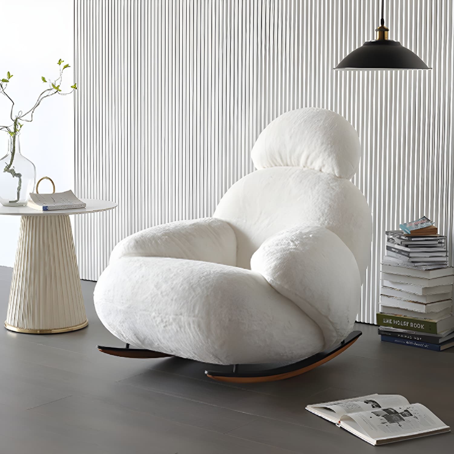 Velvet Upholstered Rocking Chair Modern Style Rocking Accent Chair - image 17