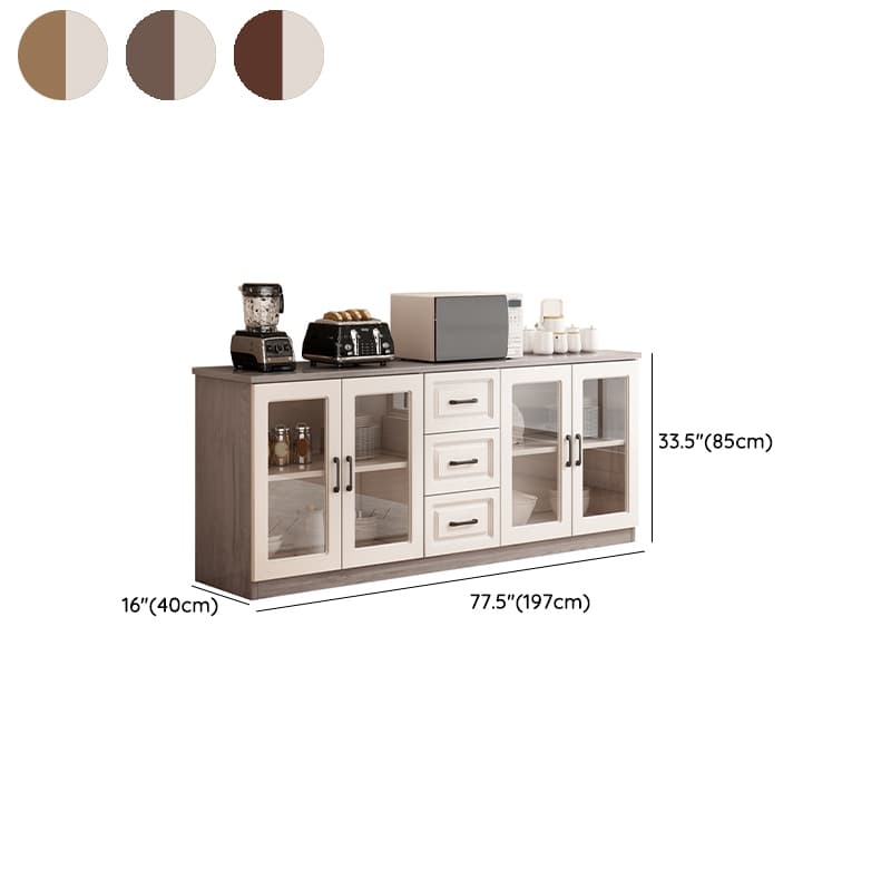Modern Wood Buffet Cabinet with Glass Doors and Shelves - Full Assembly Needed thumbnail 17