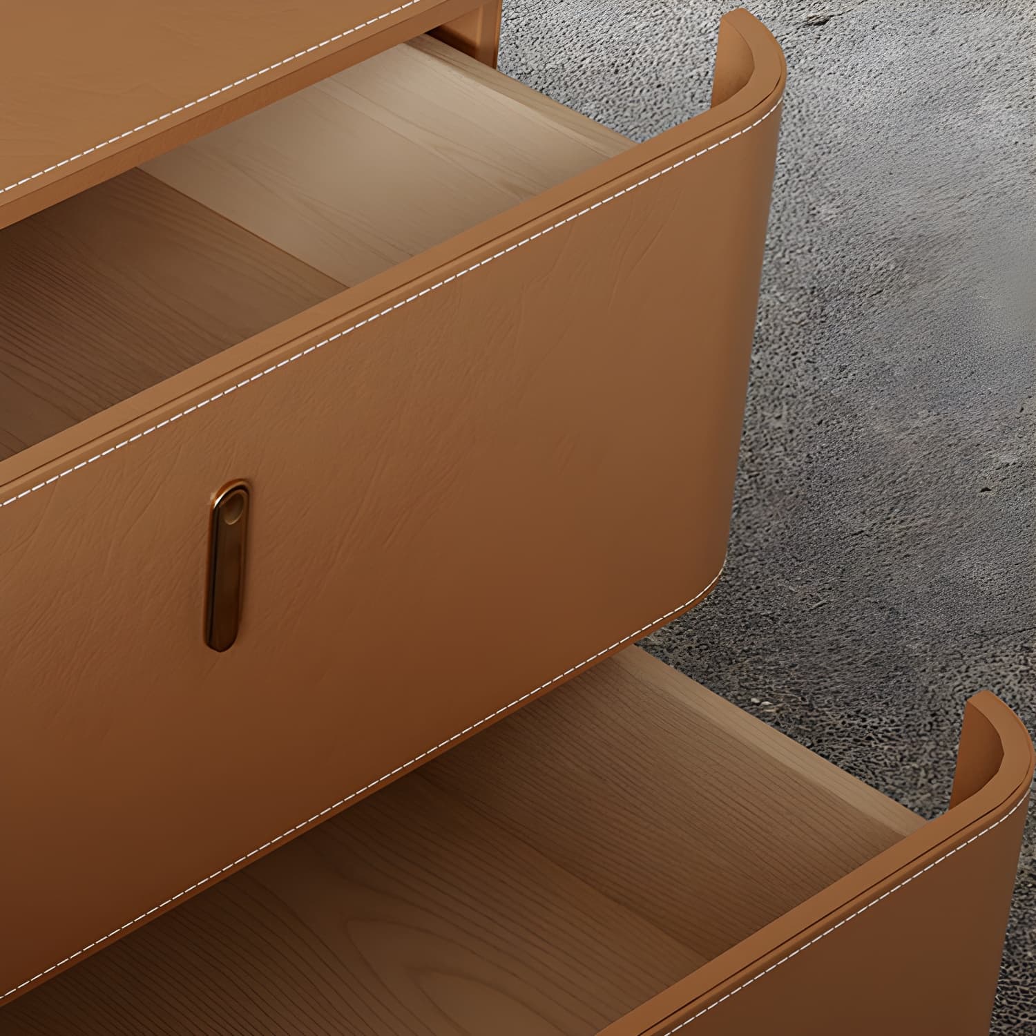 Modern Wood Grain Design Solid Wood Nightstands with Two Drawers thumbnail 12