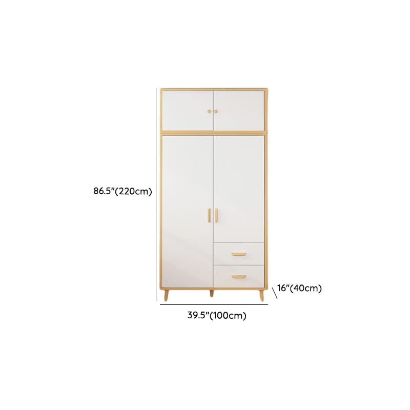 Natural Finish Self-supporting 2-Drawer Wardrobe in Solid and Manufactured Wood thumbnail 25