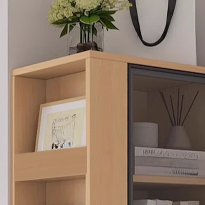 Modern Simple Style Rectangular Decorative Cabinet with 4 Exterior Shelves, Lumber Countertop in Wood Color, Soft Close Drawer, and Stain Resistant thumbnail 6