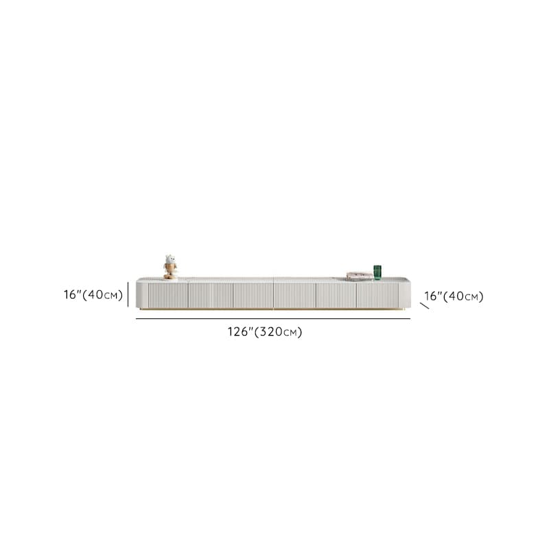 Simple Chalk Sintered Stone Rectangular TV Stand with 6-Drawer/4 Drawers/3-Drawer & Cable Management thumbnail 14